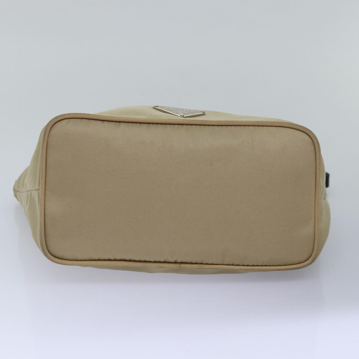 PRADA Accessory Pouch Nylon Beige Auth 77764