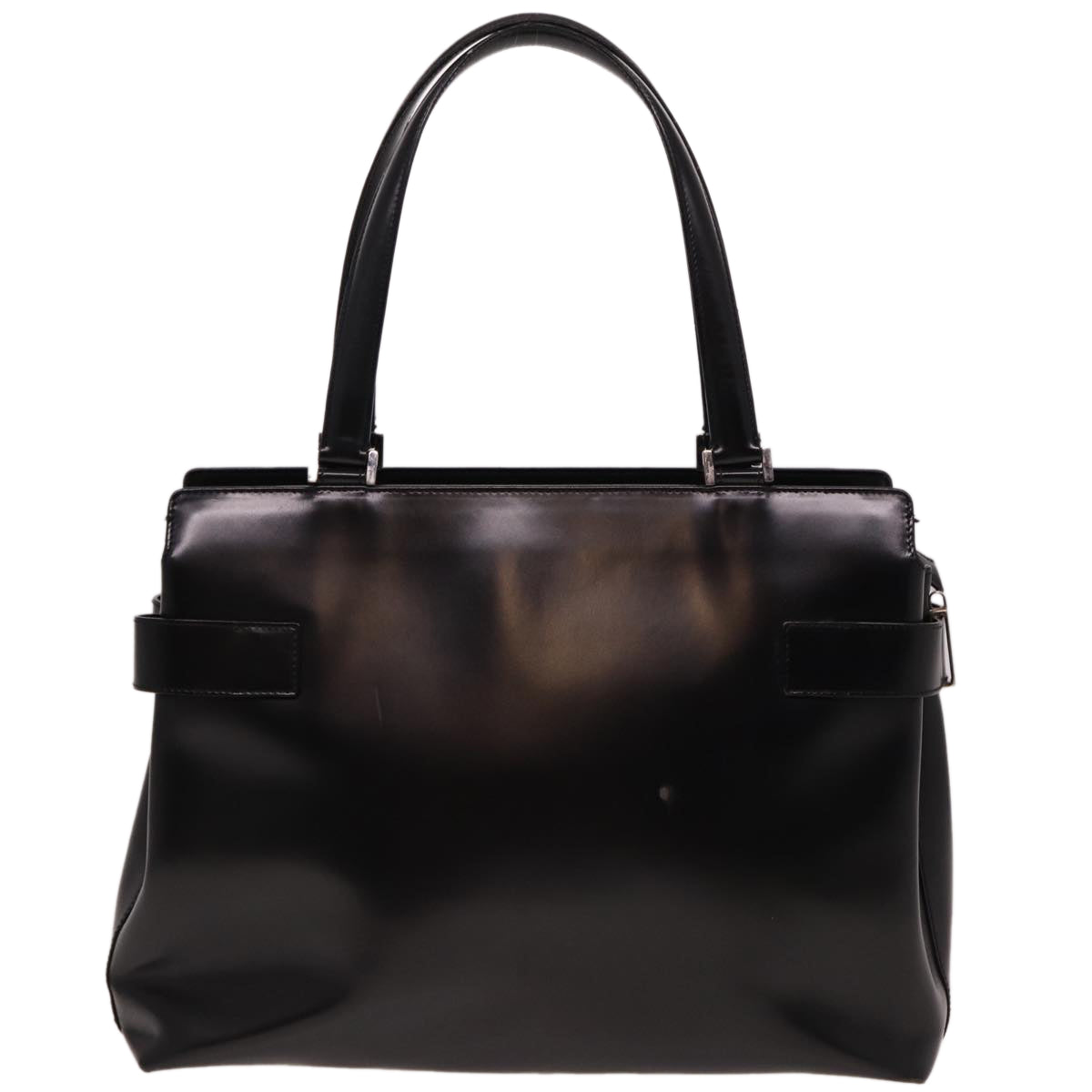 Salvatore Ferragamo Gancini Tote Bag Patent leather Black Auth 77779