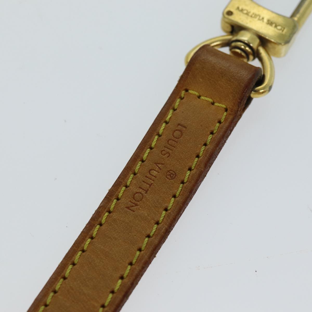 LOUIS VUITTON Shoulder Strap Leather 35.8"" Beige LV Auth 77781