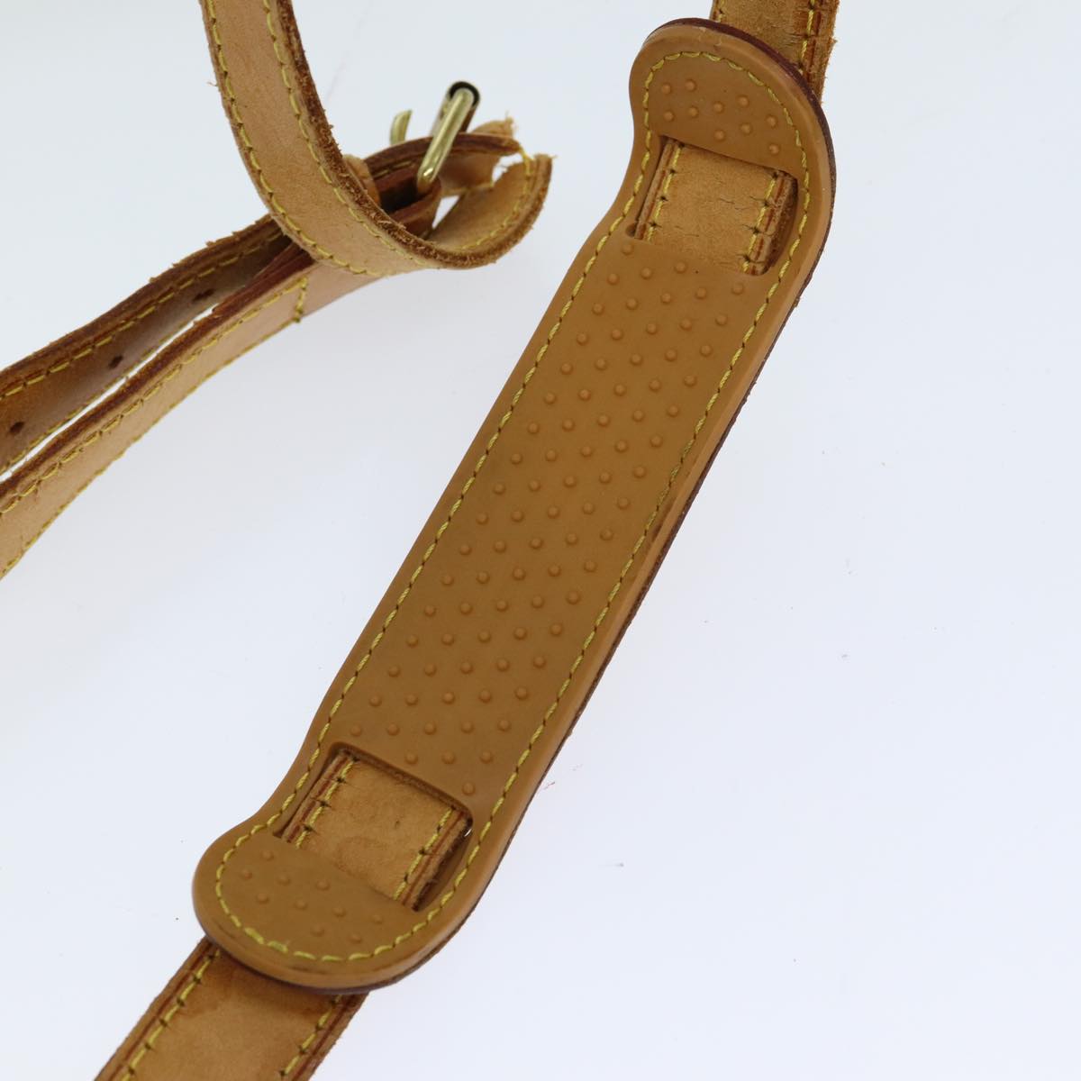 LOUIS VUITTON Adjustable Shoulder Strap Leather 37.4""-44.5"" Beige Auth 77784