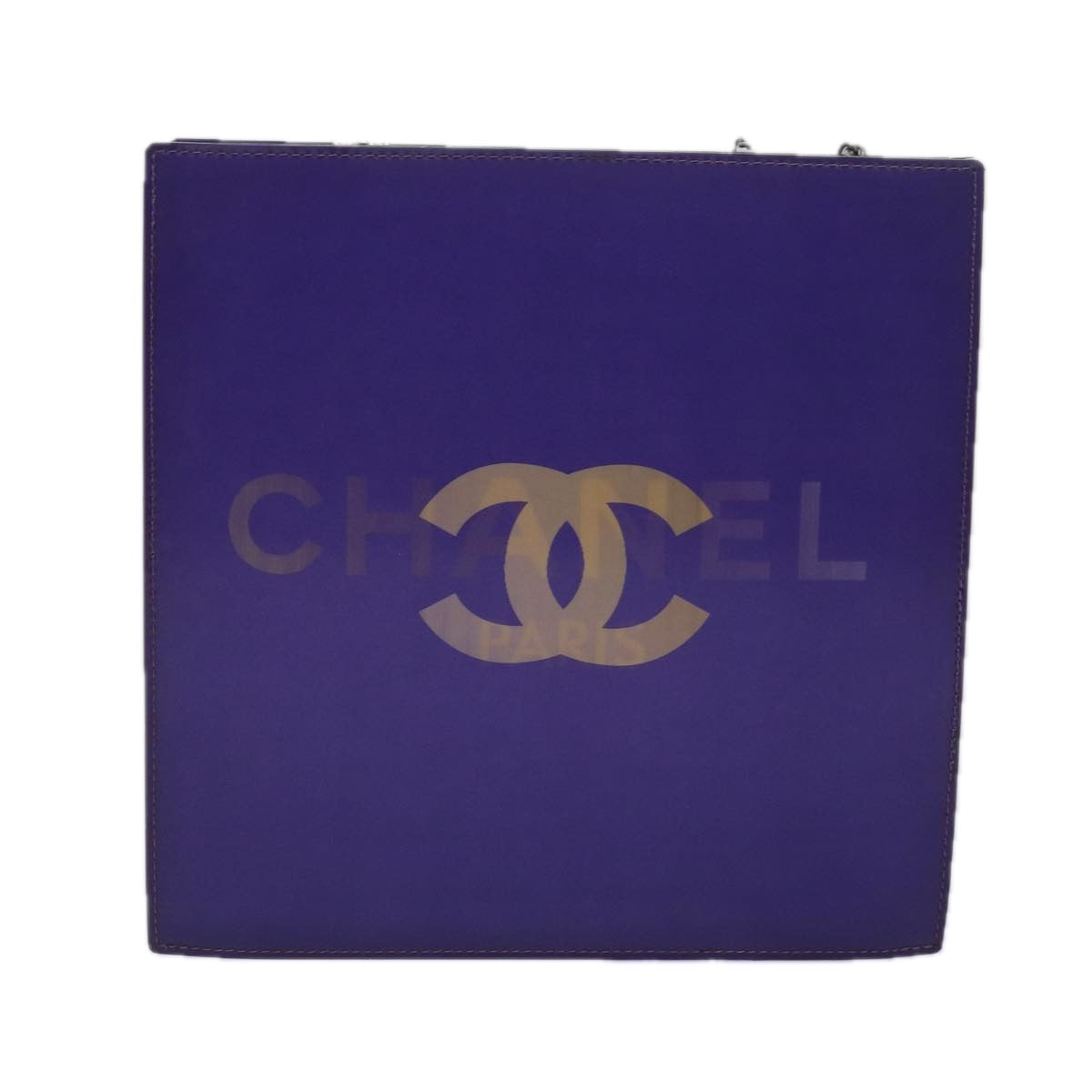 CHANEL Chain Shoulder Bag Patent leather Purple CC Auth 77796