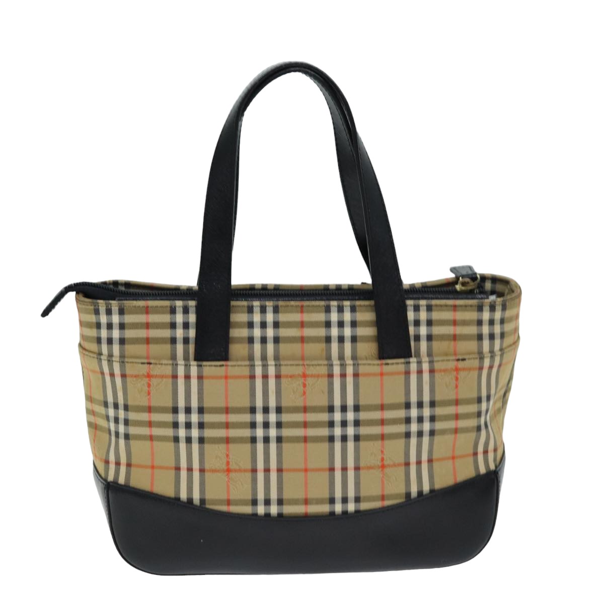 BURBERRY Nova Check Hand Bag Canvas Black Auth 77803 - 0