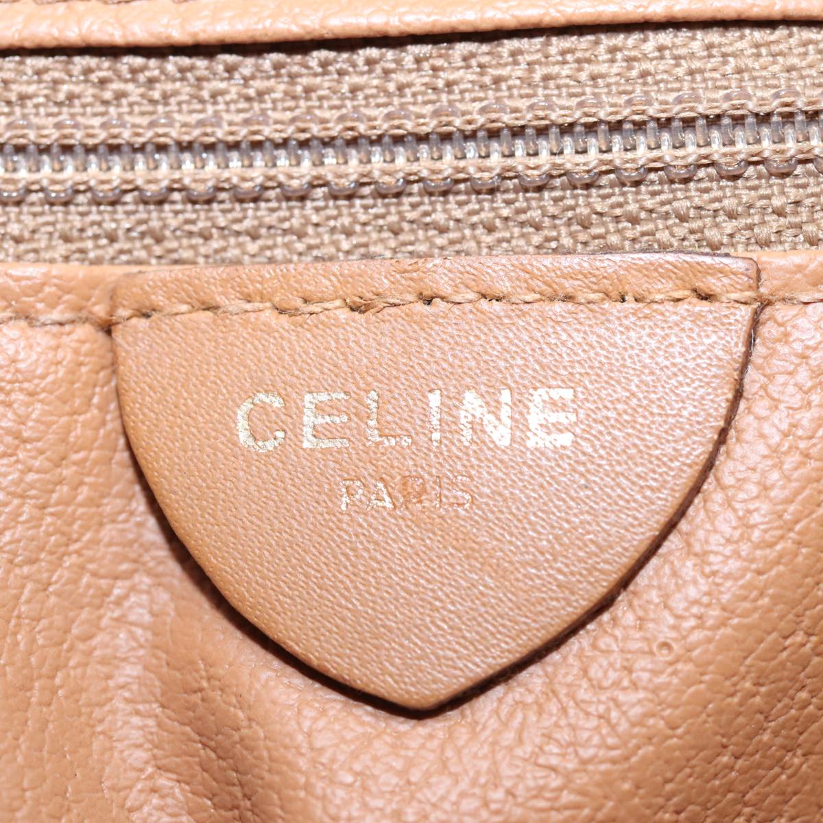 CELINE Shoulder Bag PVC Leather Brown Auth 77814