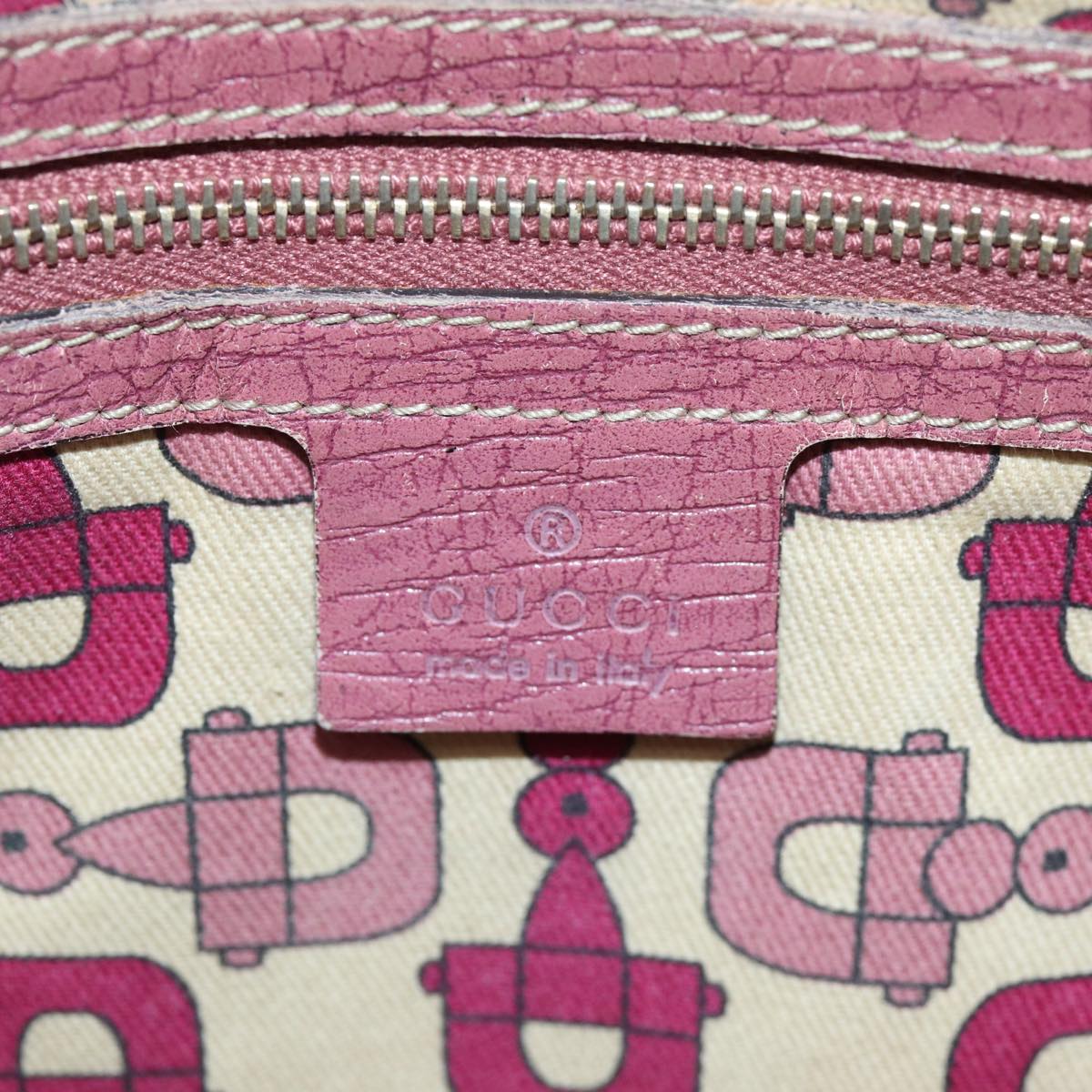 GUCCI GG Canvas Shoulder Bag Beige Pink Auth 77822