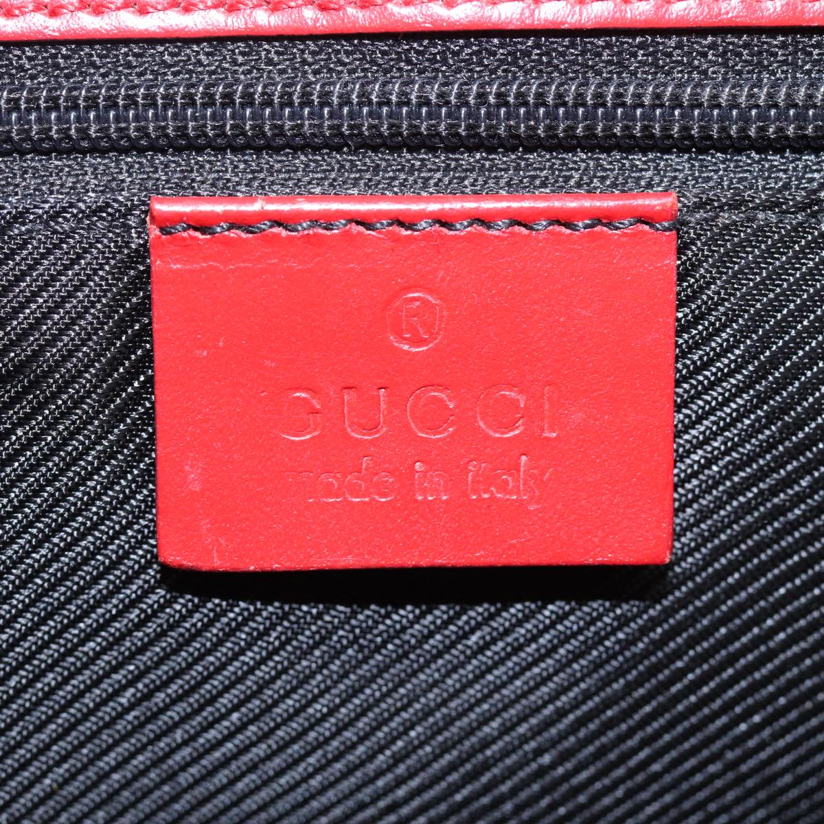 GUCCI GG Canvas Jackie Hand Bag Red Beige 002 1065 3444 Auth 77824