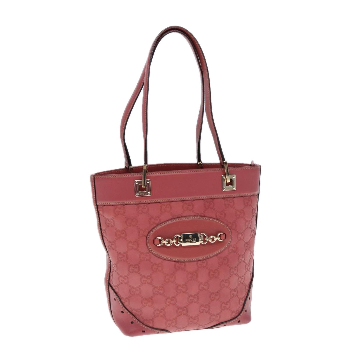 GUCCI GG Canvas Guccissima Hand Bag Pink 145994 Auth 77827