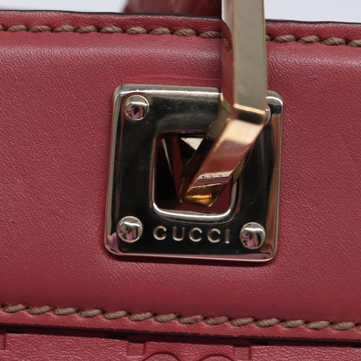 GUCCI GG Canvas Guccissima Hand Bag Pink 145994 Auth 77827