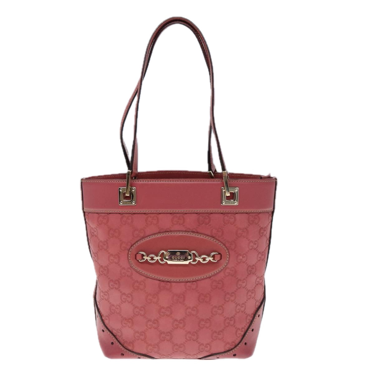 GUCCI GG Canvas Guccissima Hand Bag Pink 145994 Auth 77827