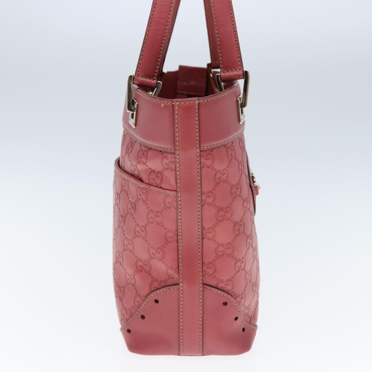 GUCCI GG Canvas Guccissima Hand Bag Pink 145994 Auth 77827