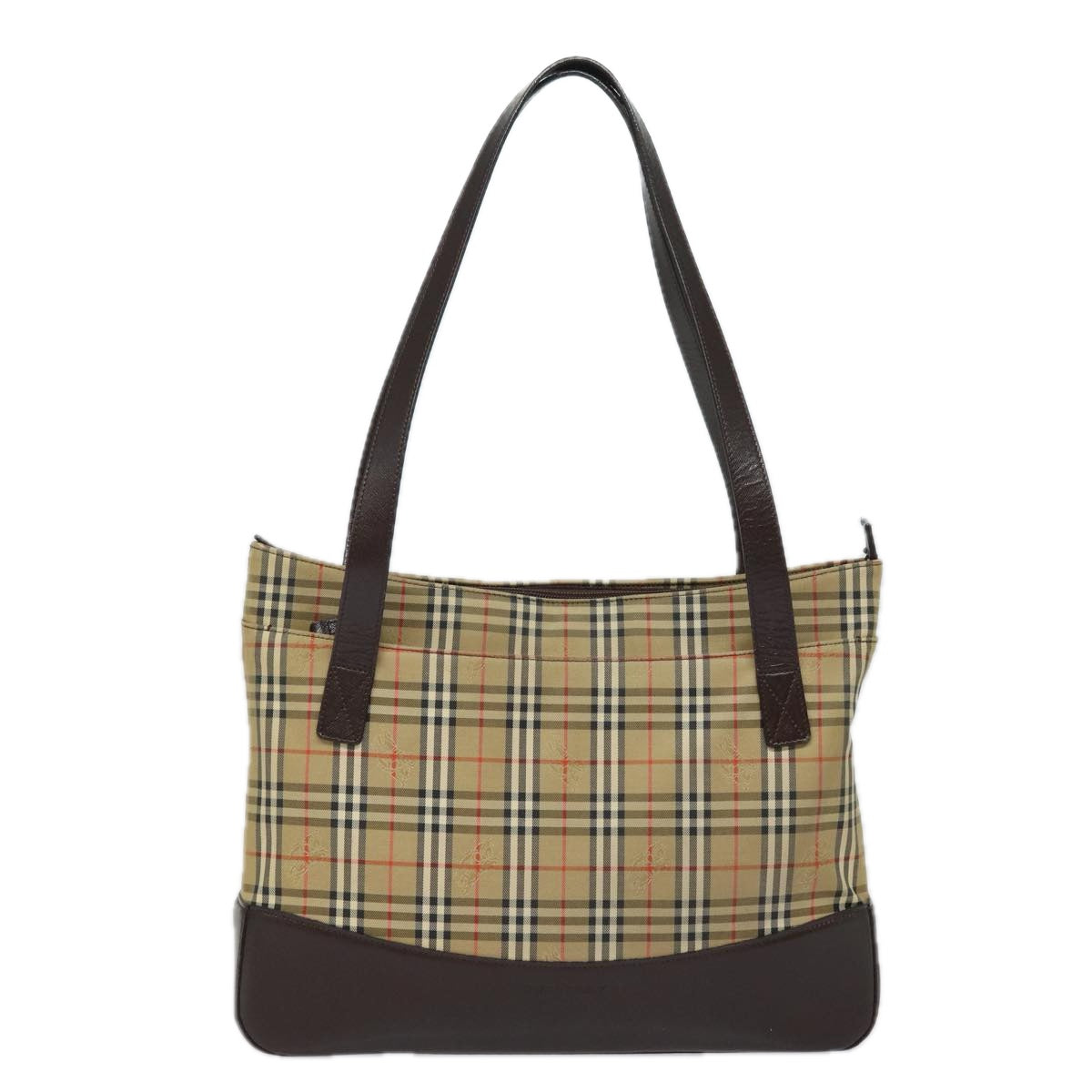 BURBERRY Nova Check Shoulder Bag Canvas Beige Auth 77833 - 0