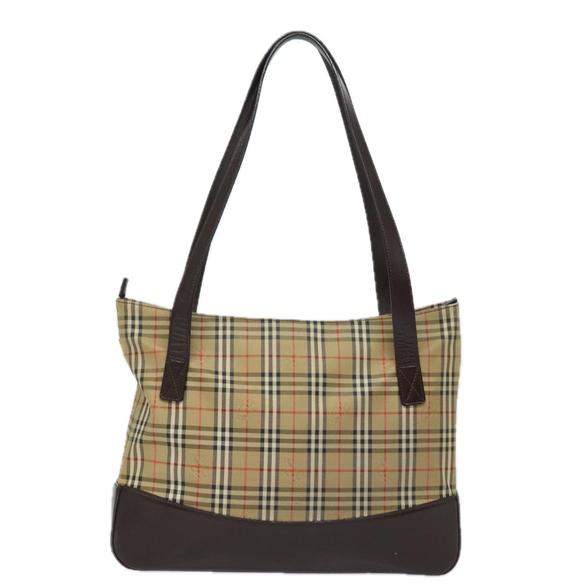 BURBERRY Nova Check Shoulder Bag Canvas Beige Auth 77833