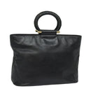 CELINE Hand Bag Leather Black Auth 77841-1