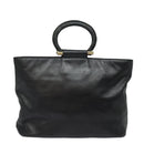 CELINE Hand Bag Leather Black Auth 77841-2