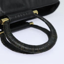CELINE Hand Bag Leather Black Auth 77841-7