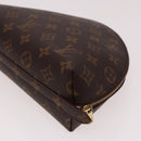 LOUIS VUITTON Monogram Trousse Demi Ronde Cosmetic Pouch M47520 LV Auth 77855-16