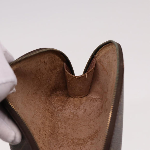 LOUIS VUITTON Monogram Trousse Demi Ronde Cosmetic Pouch M47520 LV Auth 77855