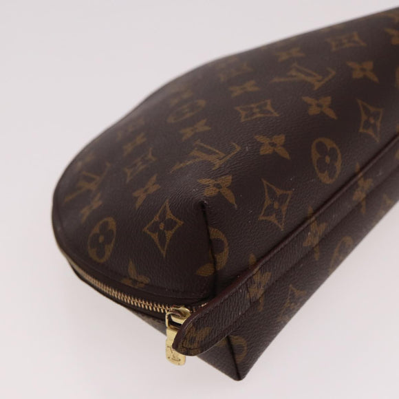 LOUIS VUITTON Monogram Trousse Demi Ronde Cosmetic Pouch M47520 LV Auth 77855