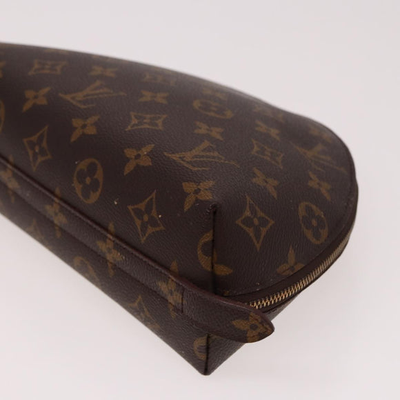 LOUIS VUITTON Monogram Trousse Demi Ronde Cosmetic Pouch M47520 LV Auth 77855