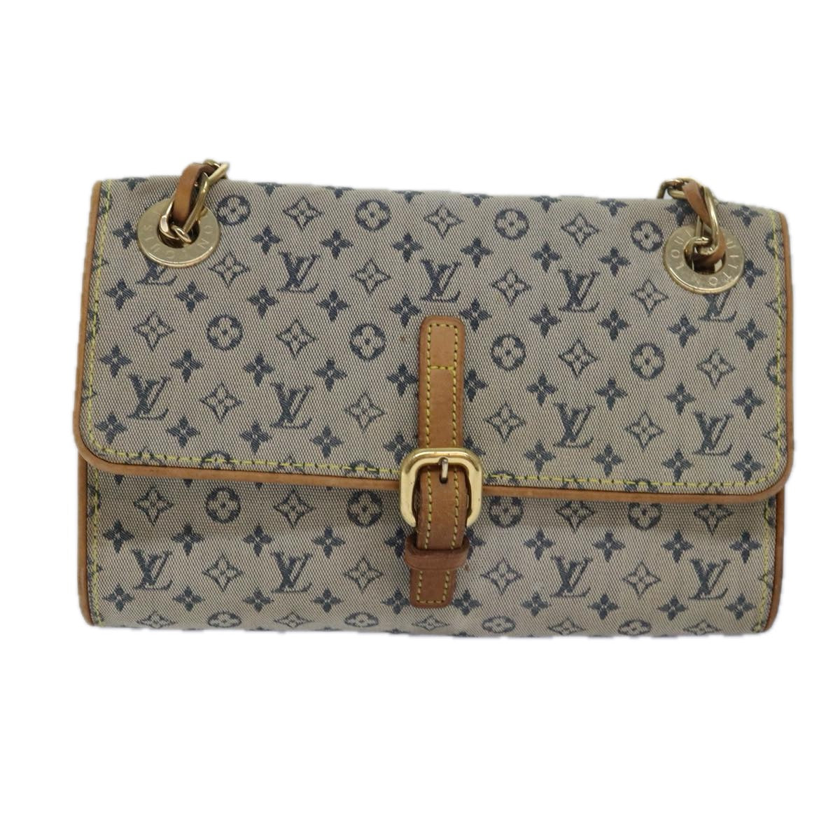 LOUIS VUITTON Monogram Mini Camille Chain Shoulder Bag Blue M92002 LV Auth 77869