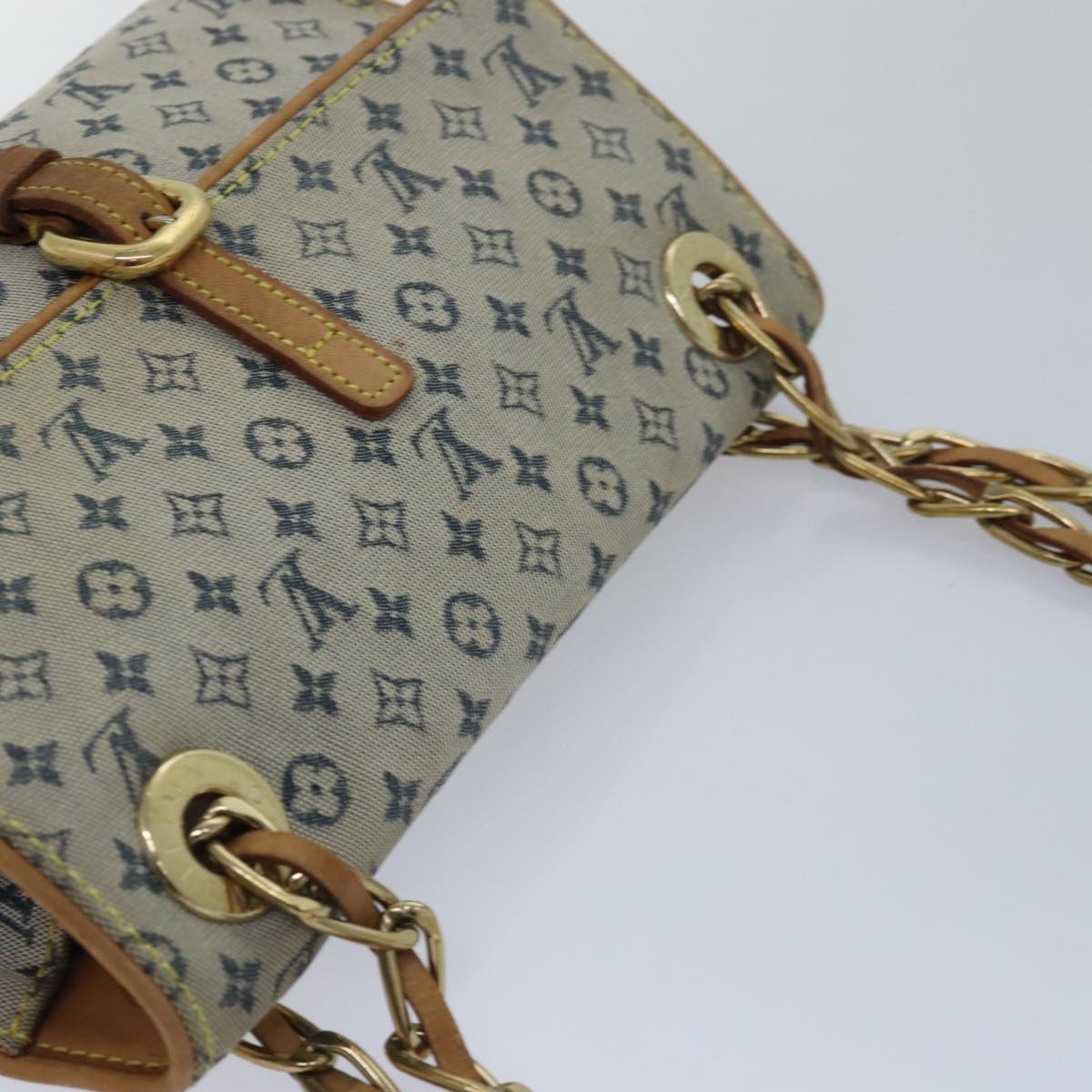 LOUIS VUITTON Monogram Mini Camille Chain Shoulder Bag Blue M92002 LV Auth 77869