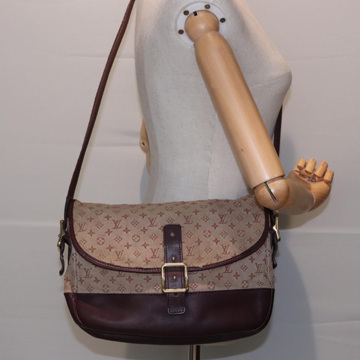 LOUIS VUITTON Monogram Mini Belanger Shoulder Bag Red M92171 LV Auth 77880