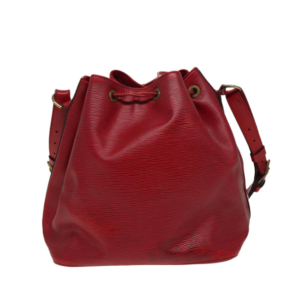 LOUIS VUITTON Epi Petit Noe Shoulder Bag Red M44107 LV Auth 77898