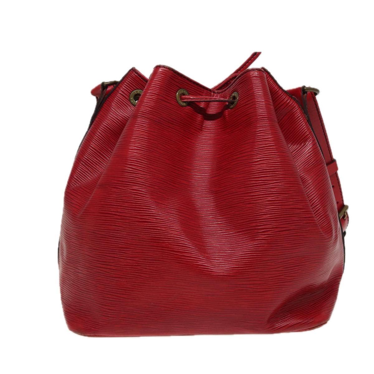 LOUIS VUITTON Epi Petit Noe Shoulder Bag Red M44107 LV Auth 77899