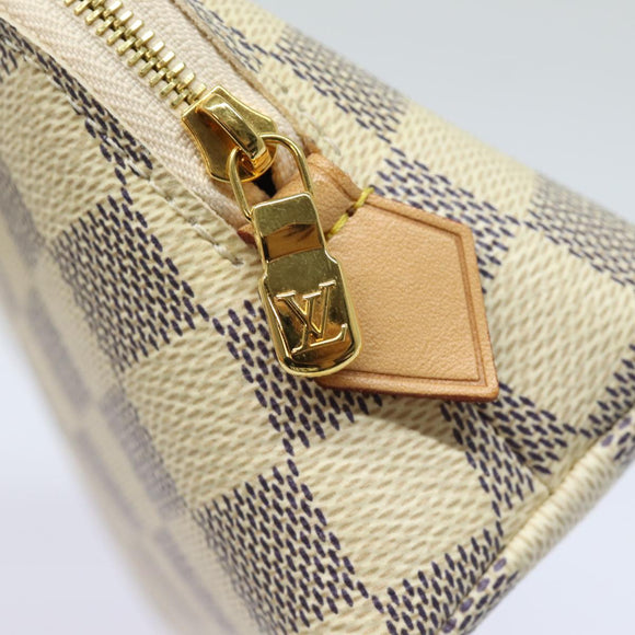LOUIS VUITTON Damier Azur Pochette Cosmetic PM Pouch N60024 LV Auth 77924AM