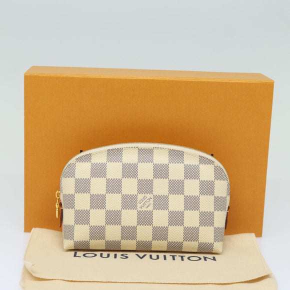 LOUIS VUITTON Damier Azur Pochette Cosmetic PM Pouch N60024 LV Auth 77924AM