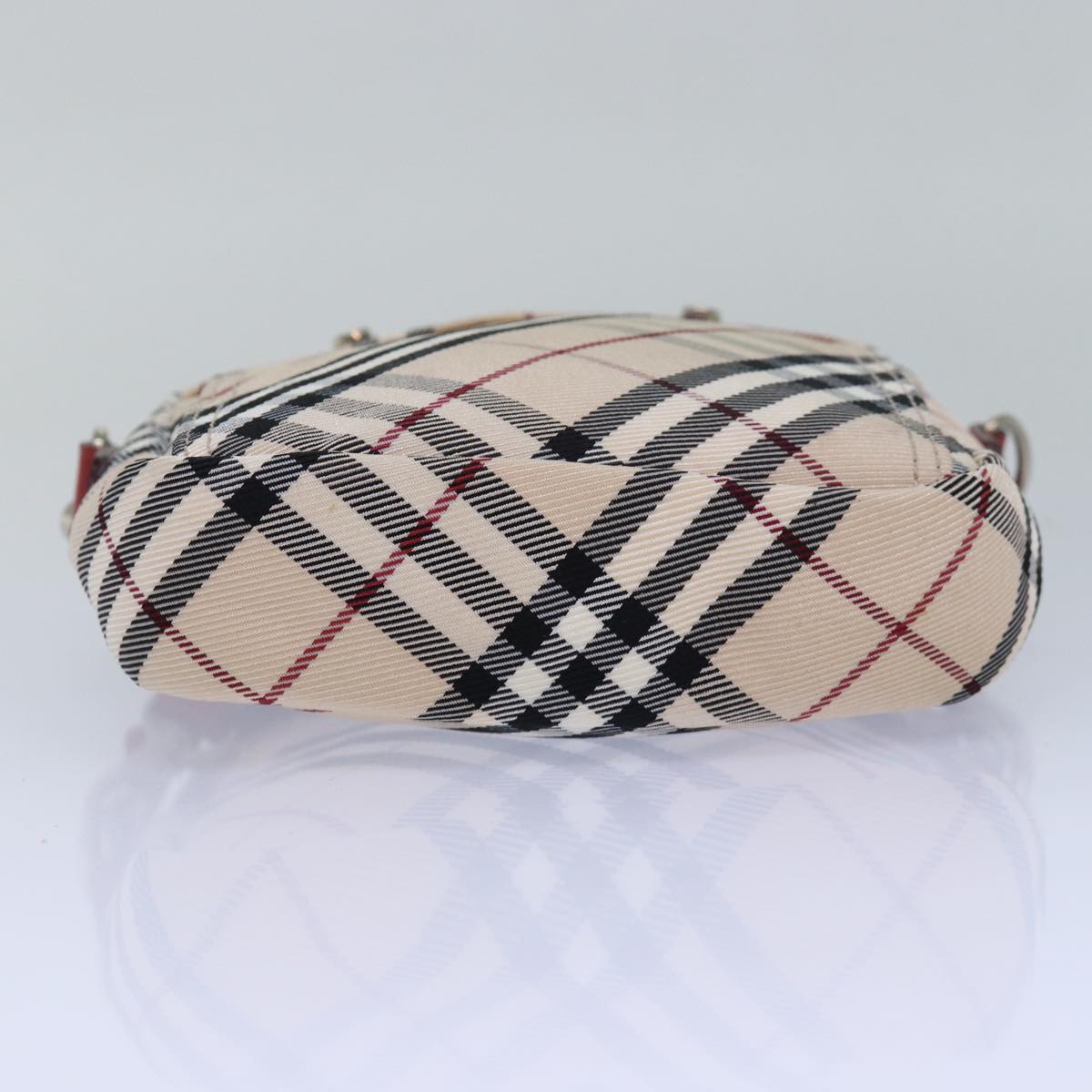 BURBERRY Nova Check Hand Bag Canvas 2way Beige Auth 77936