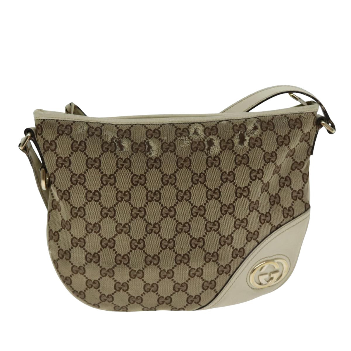 GUCCI GG Canvas Shoulder Bag Beige Auth 77937 - 0