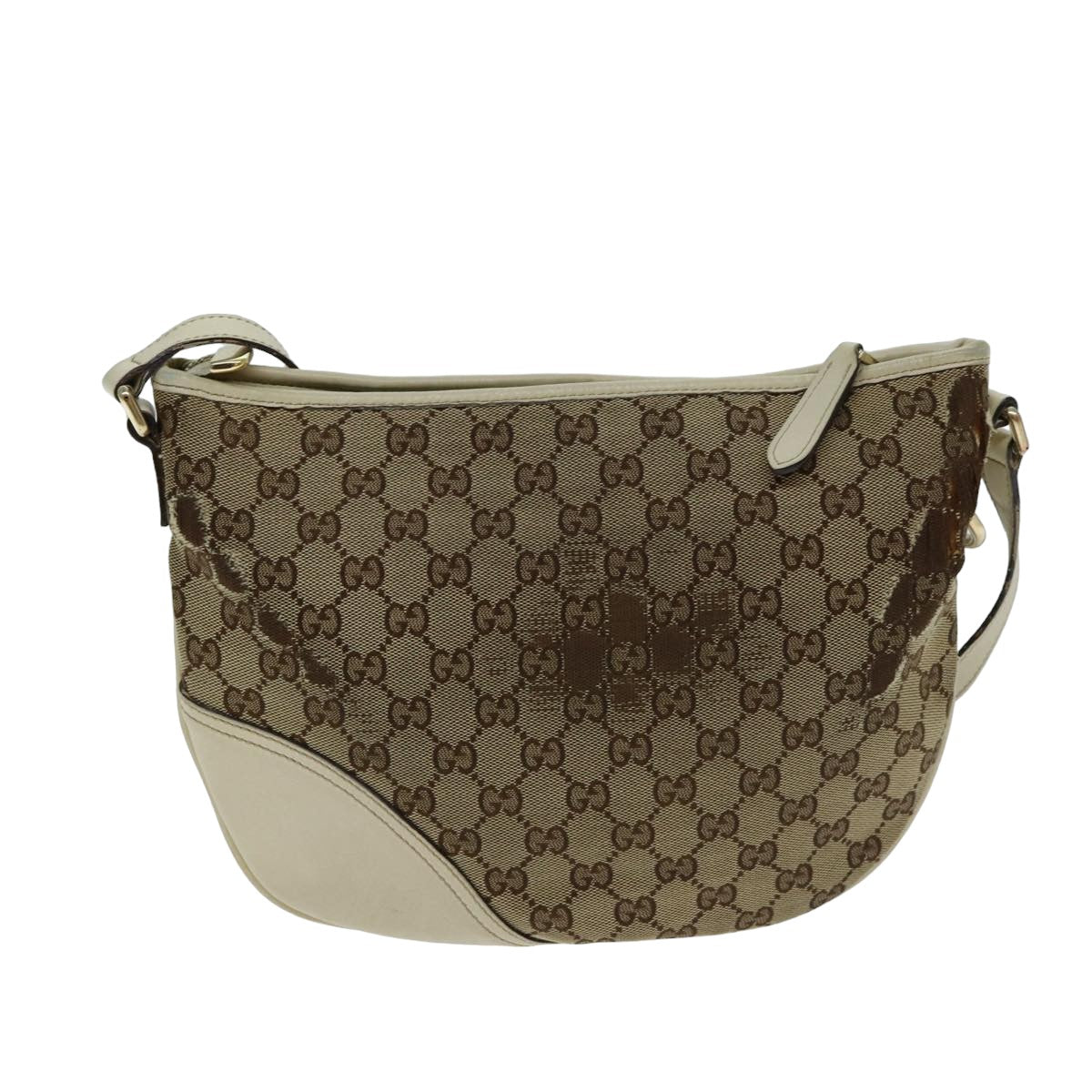 GUCCI GG Canvas Shoulder Bag Beige Auth 77937