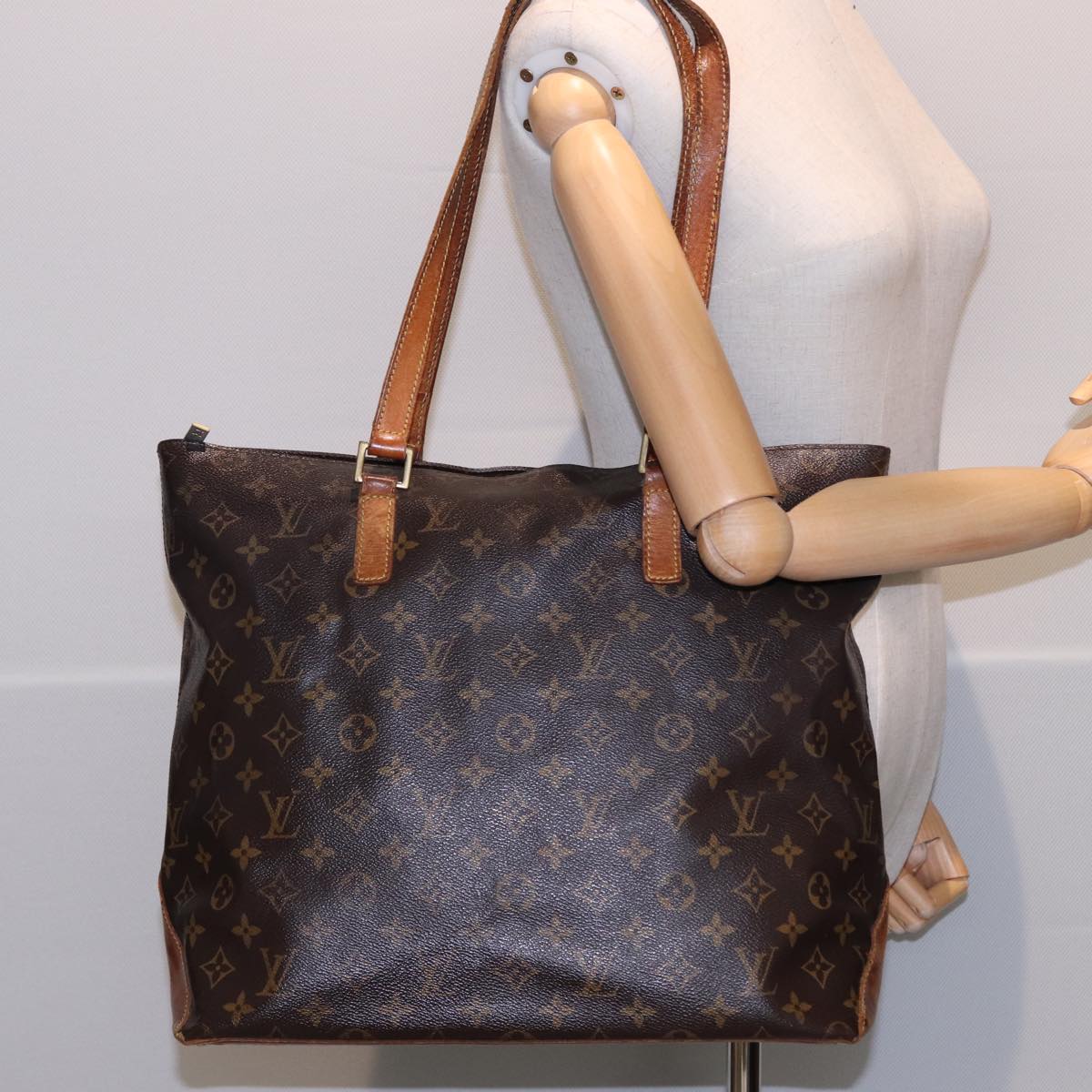 LOUIS VUITTON Monogram Cabas Mezzo Tote Bag M51151 LV Auth 77943