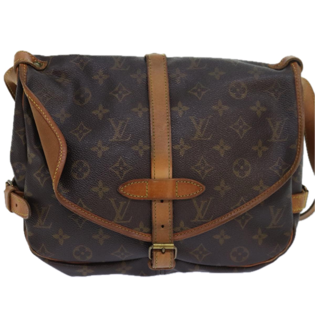 LOUIS VUITTON Monogram Saumur 30 Shoulder Bag M42256 LV Auth 77976