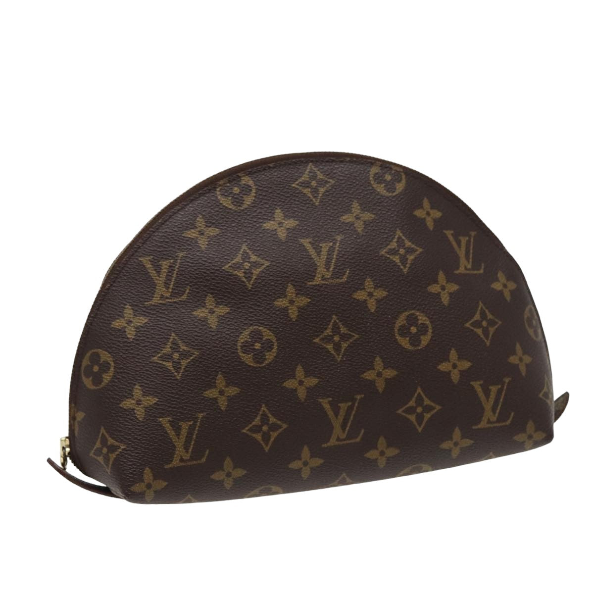 LOUIS VUITTON Monogram Trousse Demi Ronde Cosmetic Pouch M47520 LV Auth 77978