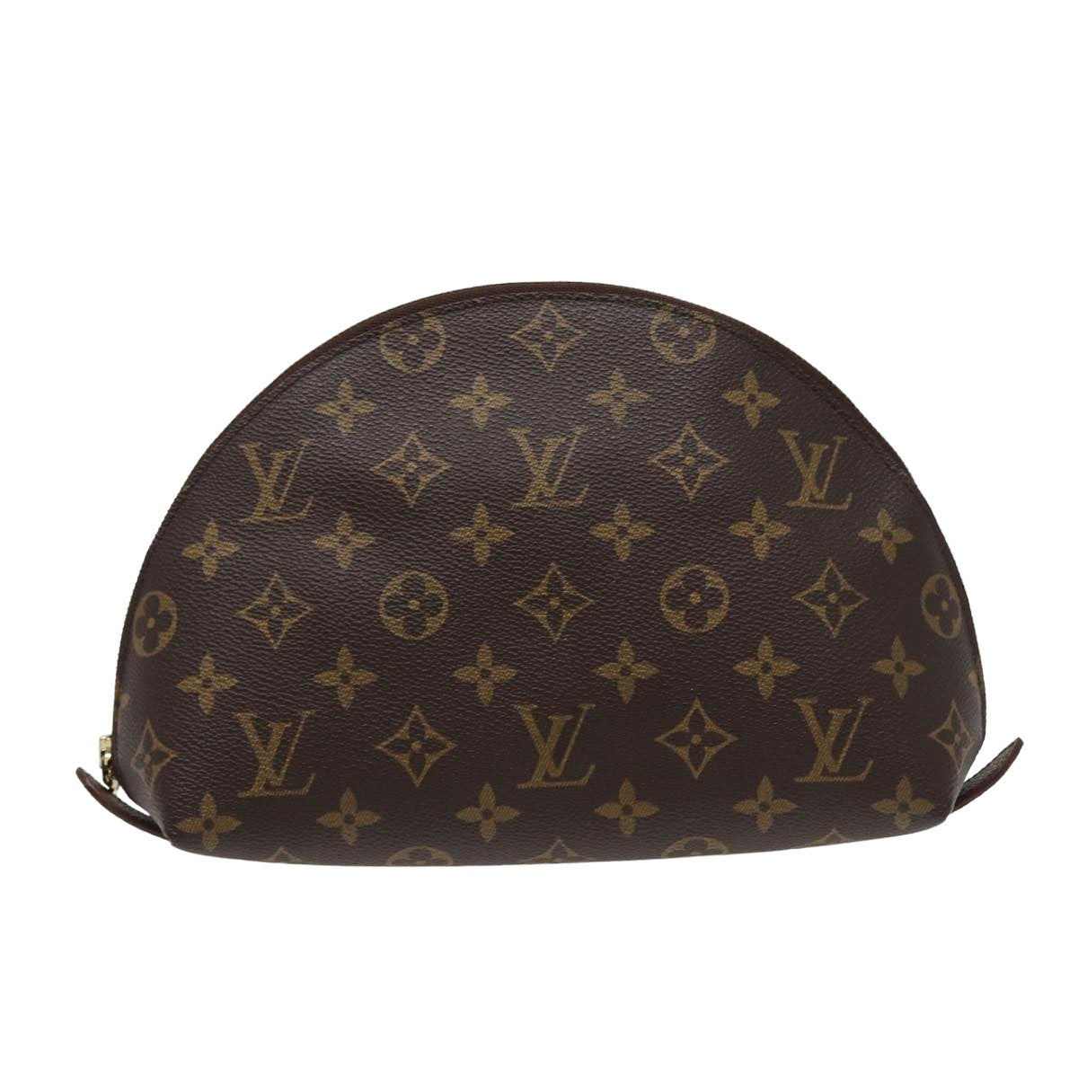 LOUIS VUITTON Monogram Trousse Demi Ronde Cosmetic Pouch M47520 LV Auth 77978