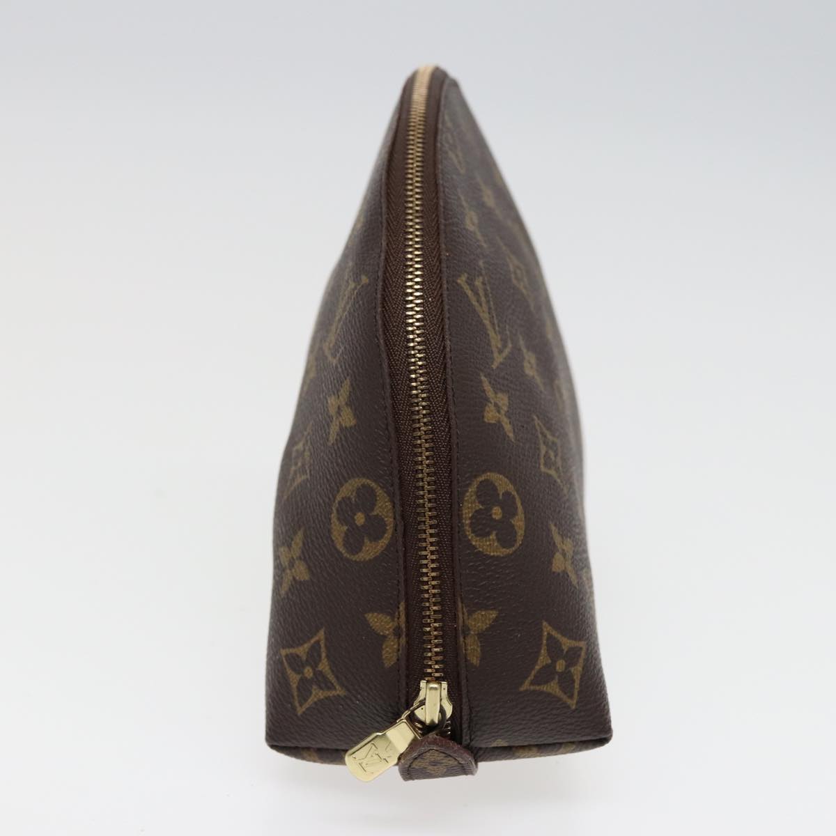 LOUIS VUITTON Monogram Trousse Demi Ronde Cosmetic Pouch M47520 LV Auth 77978