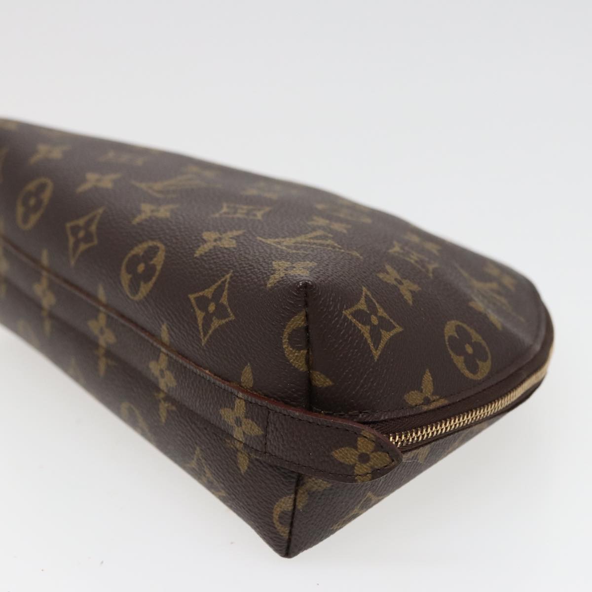 LOUIS VUITTON Monogram Trousse Demi Ronde Cosmetic Pouch M47520 LV Auth 77978