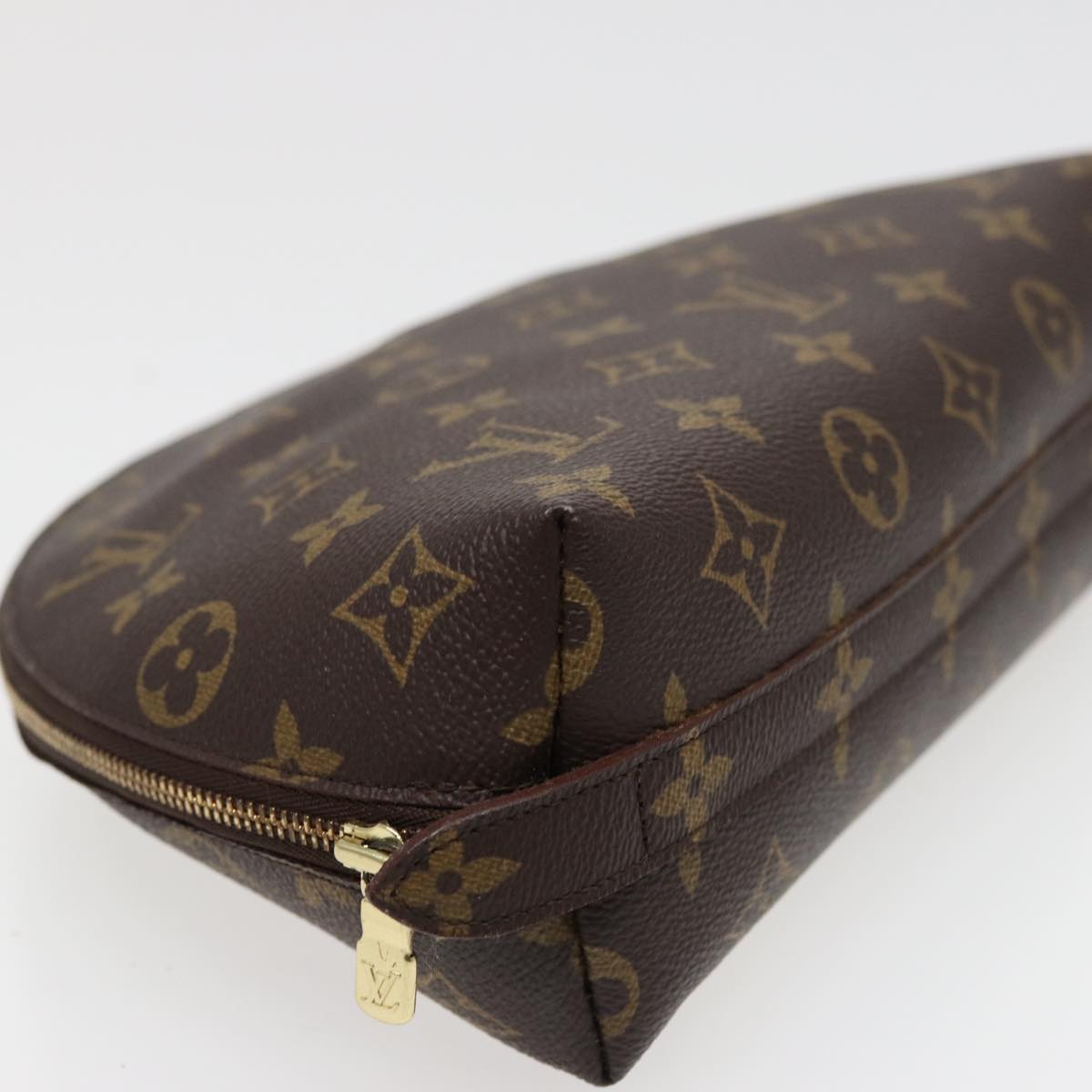 LOUIS VUITTON Monogram Trousse Demi Ronde Cosmetic Pouch M47520 LV Auth 77978