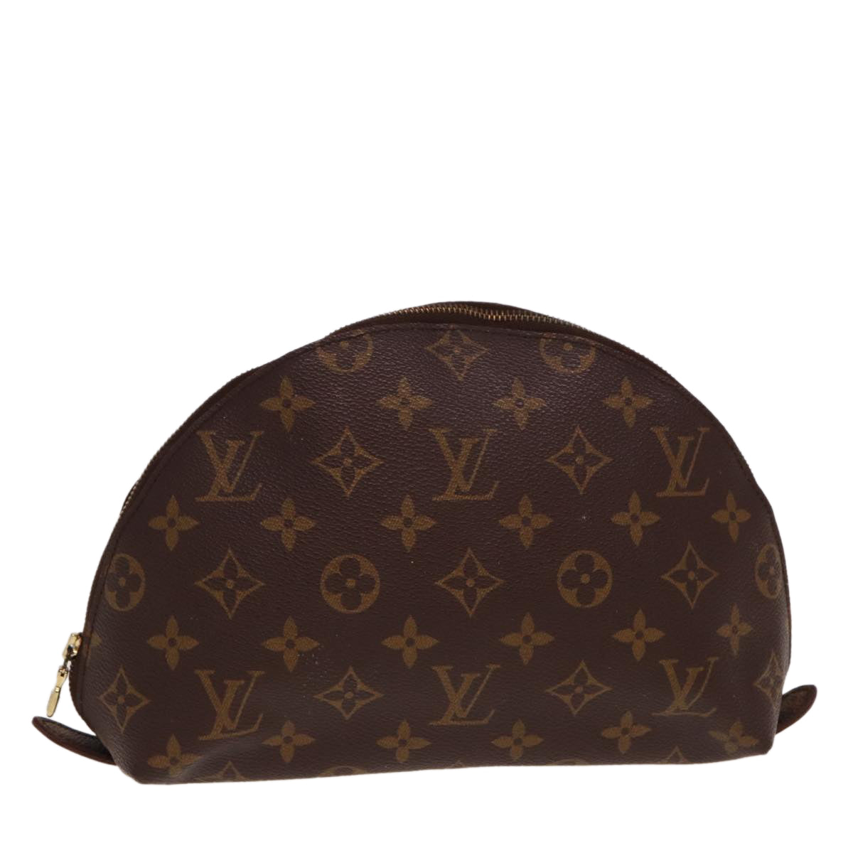 LOUIS VUITTON Monogram Trousse Demi Ronde Cosmetic Pouch M47520 LV Auth 77992