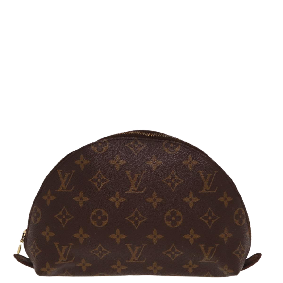 LOUIS VUITTON Monogram Trousse Demi Ronde Cosmetic Pouch M47520 LV Auth 77992