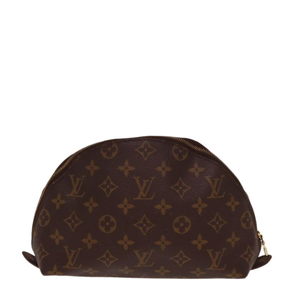 LOUIS VUITTON Monogram Trousse Demi Ronde Cosmetic Pouch M47520 LV Auth 77992