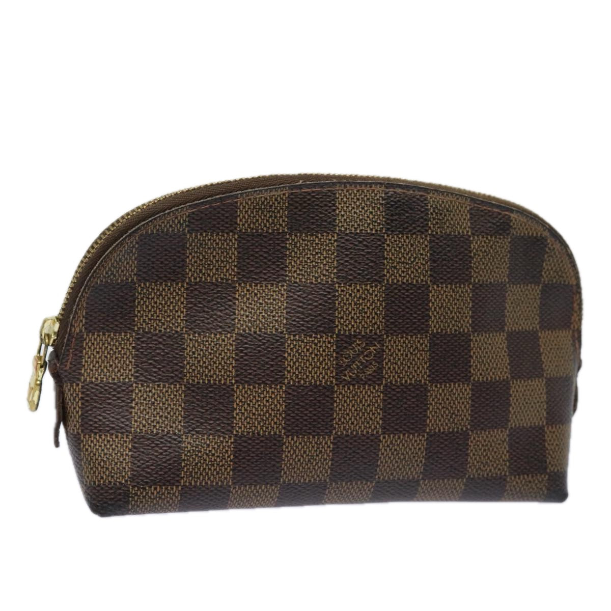 LOUIS VUITTON Damier Ebene Pochette Cosmetic PM Pouch N47516 LV Auth 77993