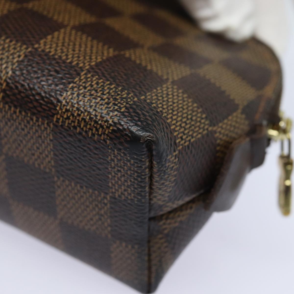 LOUIS VUITTON Damier Ebene Pochette Cosmetic PM Pouch N47516 LV Auth 77993