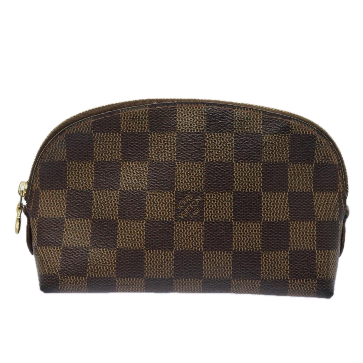 LOUIS VUITTON Damier Ebene Pochette Cosmetic PM Pouch N47516 LV Auth 77993