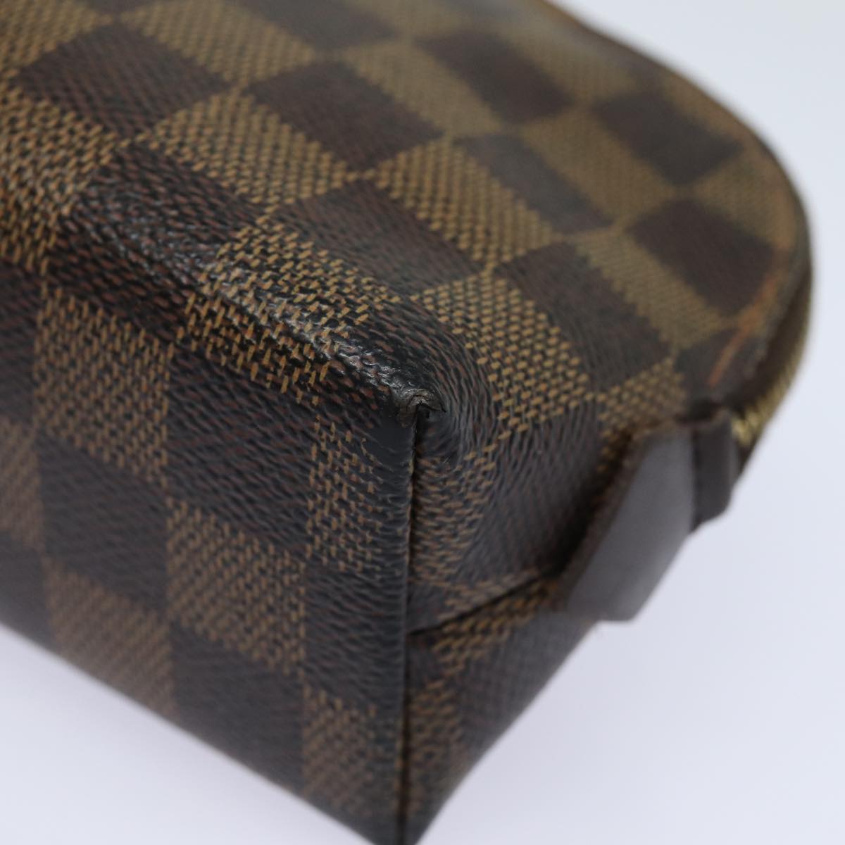 LOUIS VUITTON Damier Ebene Pochette Cosmetic PM Pouch N47516 LV Auth 77993