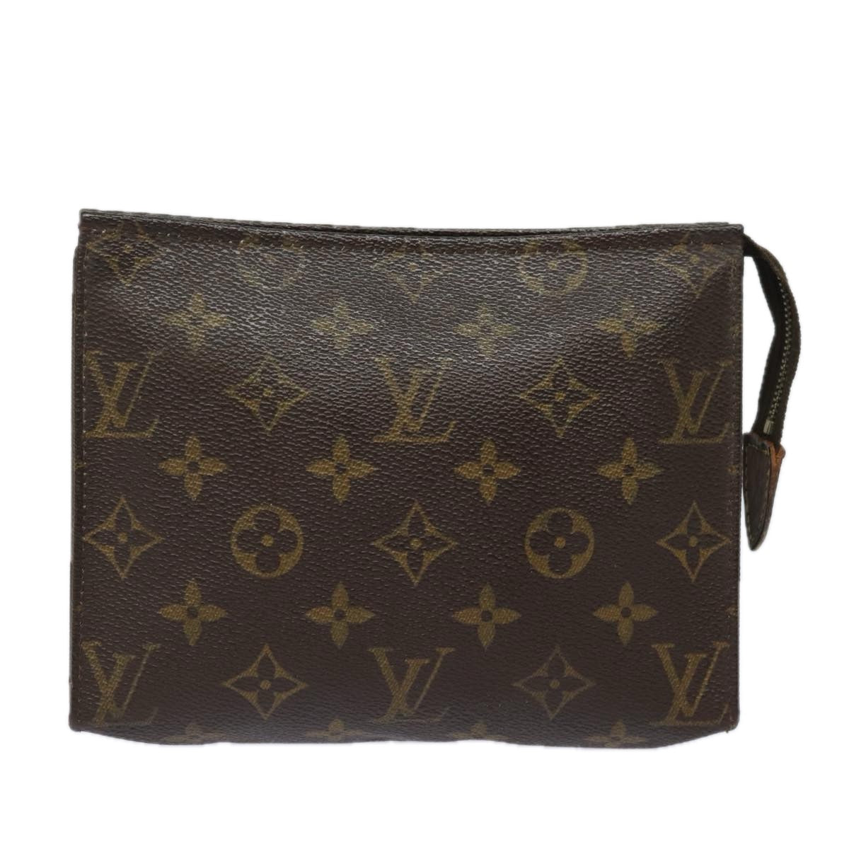 LOUIS VUITTON Monogram Poche Toilette 19 Pouch M47544 LV Auth 78011