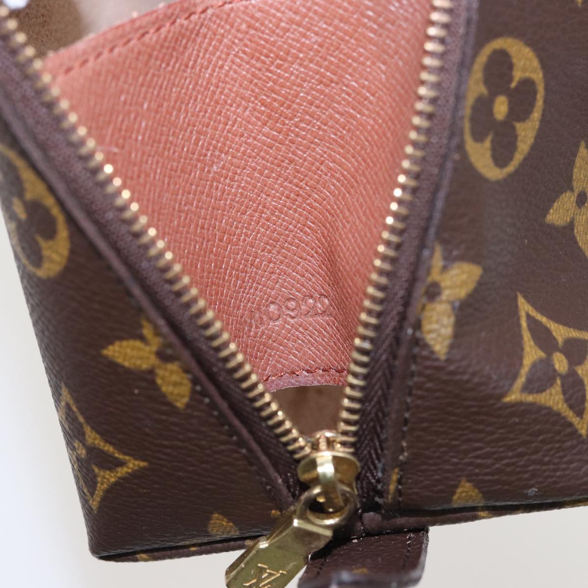 LOUIS VUITTON Monogram Trousse Demi Ronde Cosmetic Pouch M47520 LV Auth 78012