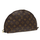 LOUIS VUITTON Monogram Trousse Demi Ronde Cosmetic Pouch M47520 LV Auth 78012-1