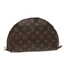 LOUIS VUITTON Monogram Trousse Demi Ronde Cosmetic Pouch M47520 LV Auth 78012-13